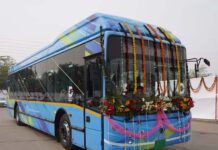 JBM electric bus flagged off for trial