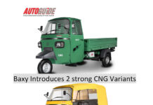 Baxy Introduces 396cc BS VI CNG Range 3-wheelers Offering 32Km/kg Mileage