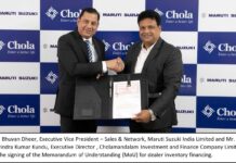Maruti Suzuki ties-up with Chola for dealer inventory financing