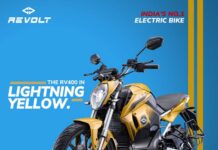 Revolt Motors launches RV400 in new lightning yellow colour