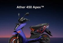 Ather 450 Apex electric scooter launched in India at Rs. 1.89 lakh