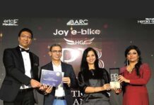 Joy e-bike honoured with “Prestigious Rising Brands of Asia 2023-24 Award”