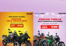 Adishwar Auto Ride announces special offers on its global range of Benelli & Zontes Superbikes