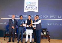 Toyota Kirloskar Motor wins ‘Star Performer Award’ at prestigious EEPC India National Export Awards