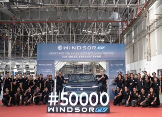 JSW MG Motor India achieves 50,000 MG Windsor sales in under 400 days
