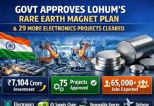 Govt approves Lohum’s rare earth magnet plan; 29 more electronics projects get nod
