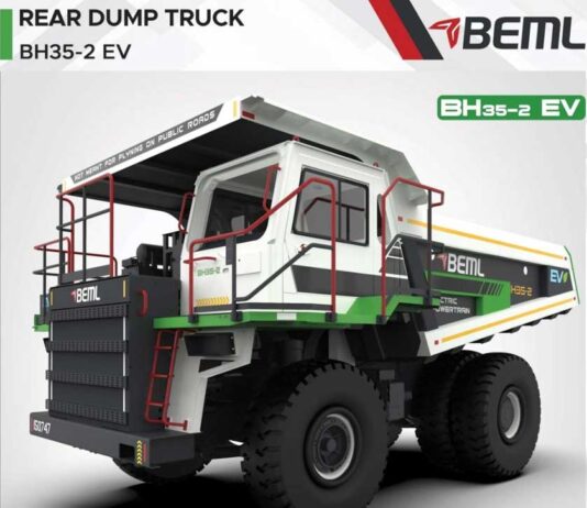 BEML Unveils India’s first 35-Ton Electric Dump Truck with 300 kWh Battery