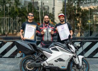 Harish Surampade sets Electric Motorcycle record with 146,000km ride