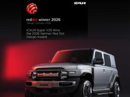 iCAUR V23 wins Red Dot Award: Design Concept 2026