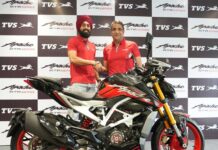 TVS Apache RTR 310 presented to India’s fastest man Gurindervir Singh