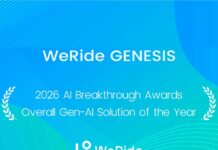 WeRide GENESIS wins ‘Generative AI Platform of the Year’ award