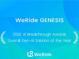 WeRide GENESIS wins ‘Generative AI Platform of the Year’ award
