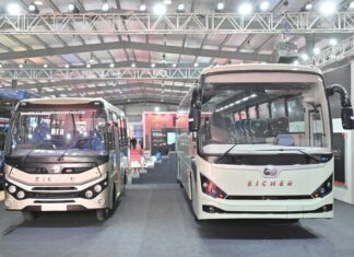 Eicher unveils intercity electric bus and 2050 E Maxi Cab for tourism at PRAWAAS 5.0