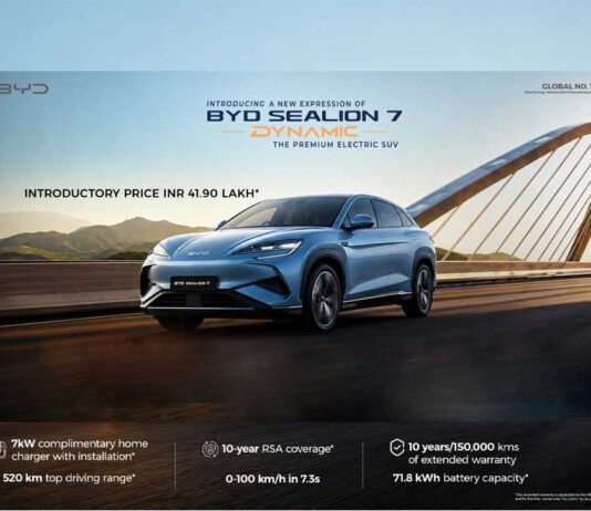 BYD SEALION 7 Dynamic launched at ₹41.90 lakh; 520 km range